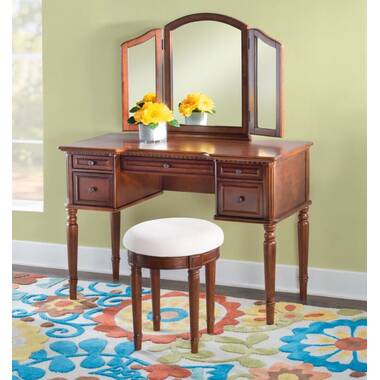 Darby Home Co Burhardt Vanity Set With Trifold Mirror and